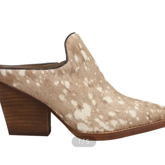 Vintage Havana Tan and Cream Patterned Mules - Picture 2 of 7